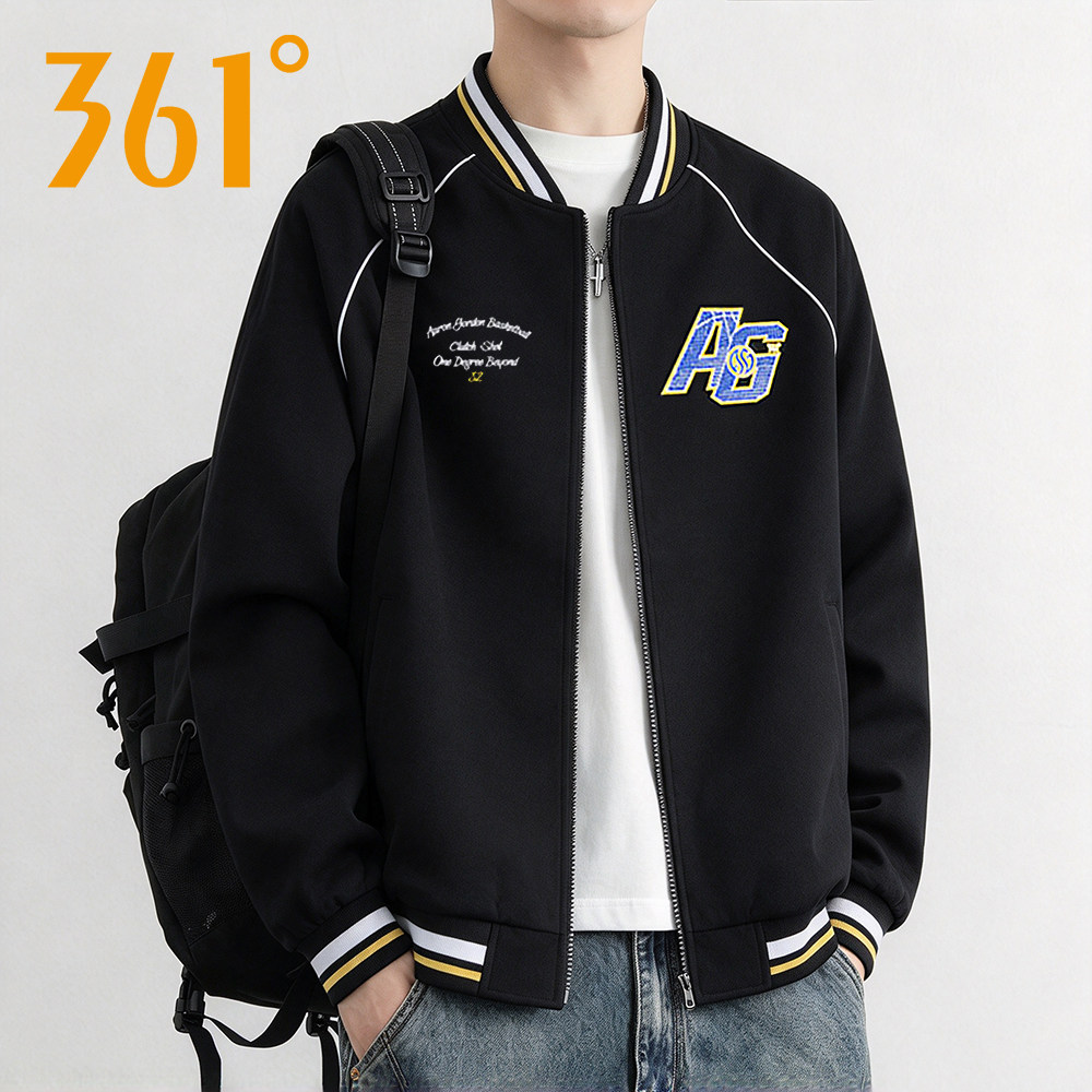 商场同款丨361度运动夹克男2026秋季新款男士休闲立领棒球服外套