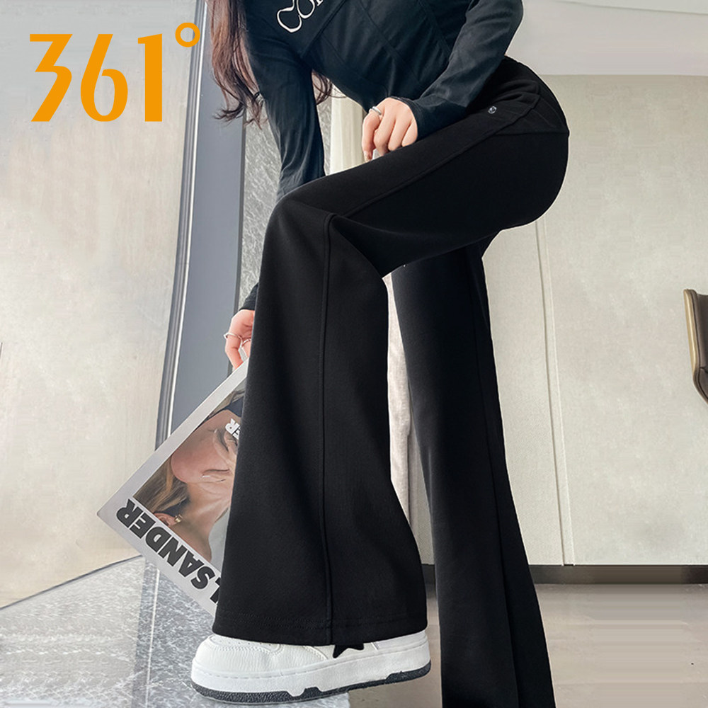 商场同款丨361度针织微喇裤女2026秋季新款高腰显瘦瑜伽运动长裤