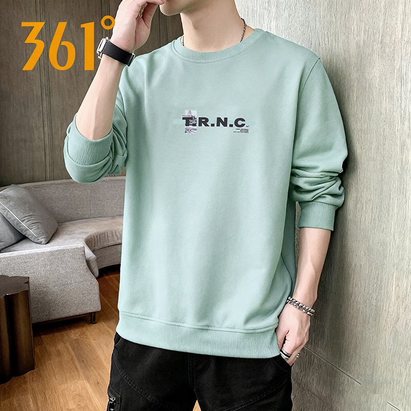 361度卫衣男圆领长袖t恤春秋季新款宽松休闲套头衫男士运动服上衣