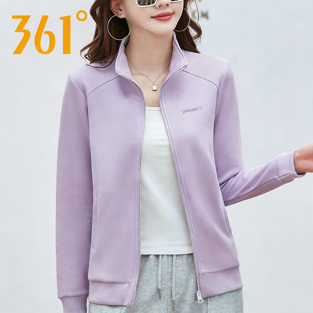 361度针织外套女2026春季新款开衫立领夹克衫长袖休闲运动上衣女
