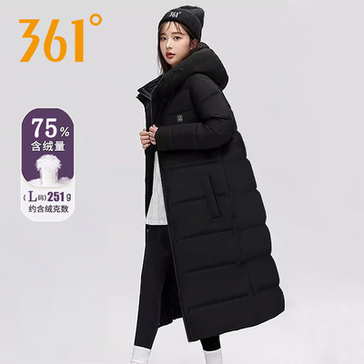 361度长款羽绒服女款冬季新款时尚洋气外套保暖加厚羽绒服大衣女