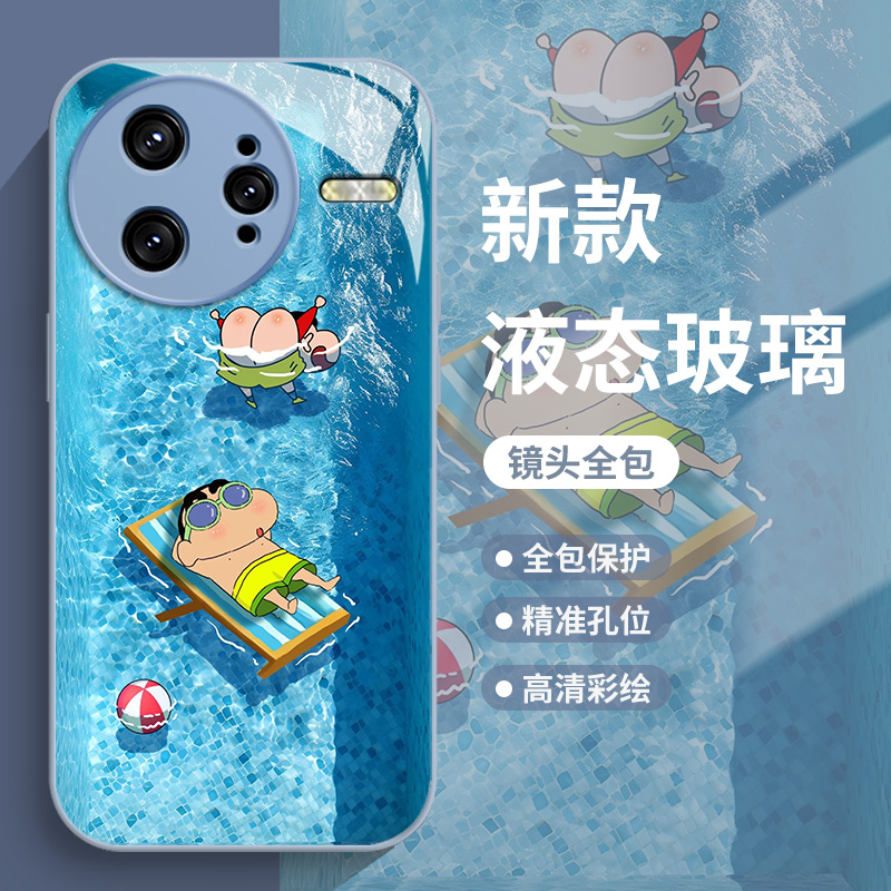 泳池蜡笔小新适用红米k80pro手机壳k70e小米k60至尊版note14适合夏天的13可爱k50玻璃k40s新款12Turbo女11/10