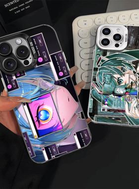 初音未来适用华为mate80手机壳pura70pro二次元nova14动漫p60美少女50玻璃13新款40卡通30全包12防摔11套10/9