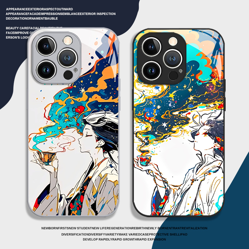 造梦少年适用苹果16手机壳iphone15promax动漫14plus二次元13mini玻璃12新款11高级感x超火8男xr女xs防摔7/se