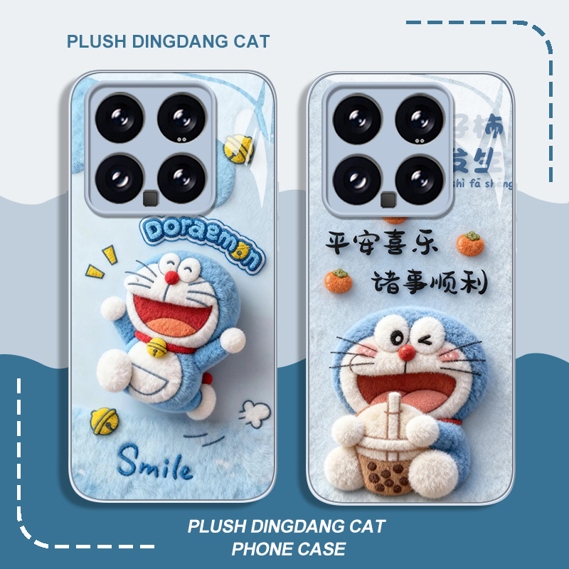 毛绒哆啦a梦手机壳适用小米系列
