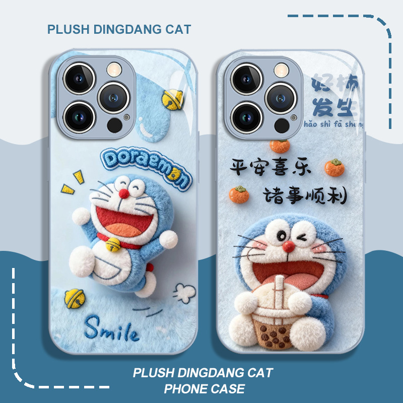毛绒哆啦a梦手机壳适用苹果系列