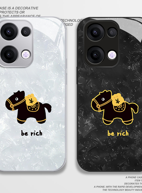 2026马上发财适用opporeno15手机壳findx9pro情侣x8s马年14新年13玻璃12新款11本命年10男9女7/6/5十+4se/3/2