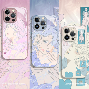 低级失误适用苹果16手机壳iphone15promax艺术14plus上位天使13mini玻璃12新款11高级感x联名8女款xr/xs/7/se
