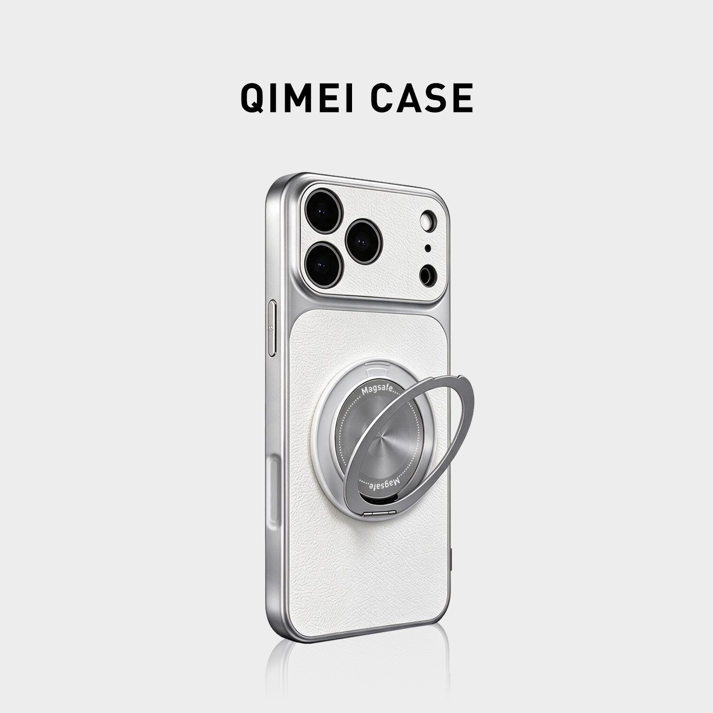 适用苹果18promax手机壳iphone17pro金属银16plus旋转支架15简约不会撞壳14新款13皮纹小众高级感全包防摔套