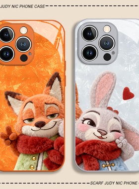 围巾朱迪尼克适用一加15手机壳ace6疯狂动物城Turbo6v情侣1+5冬天13玻璃12男女3/11新款2v/10pro/9r/9rt/oppo