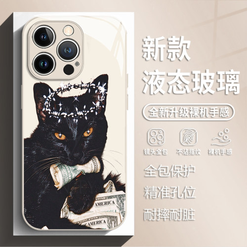 财猫加冕手机壳适用苹果系列