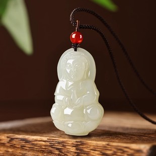 天然玉石玉观音吊坠男士 佛牌本命年护身符观音菩萨挂件玉坠玉佩男