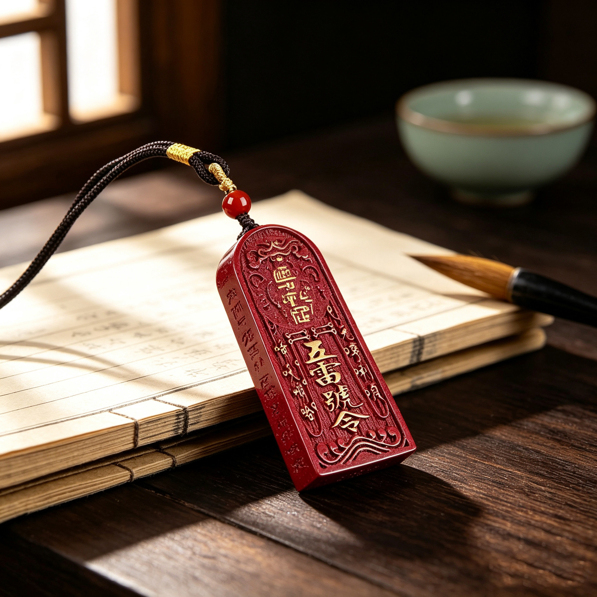 朱砂五雷号令本命年转运吊坠