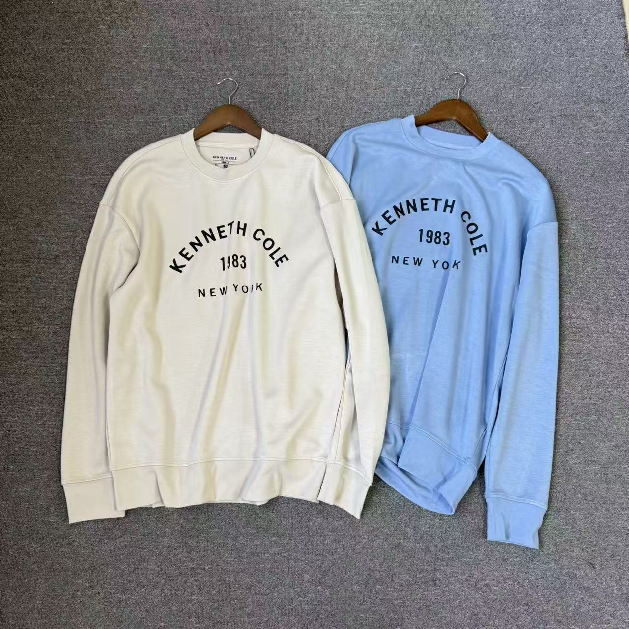 飞姐外贸小铺 空气布丝滑柔软男圆领字母印花卫衣2色套头上衣