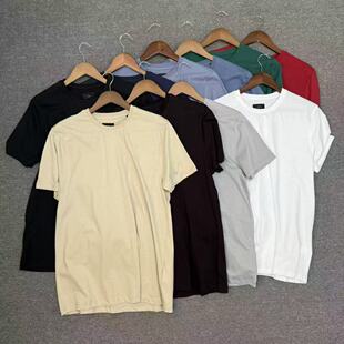 飞姐外贸小铺100棉汗布男纯色短袖 字母刺绣logo跑量超值福利 汗衫