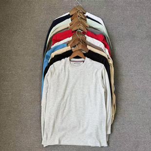 T恤 长袖 飞姐外贸小铺一级性价比 65棉华夫格面料男圆领纯色净版