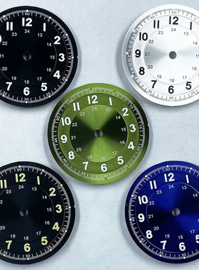 29mm表盘绿色夜光手表配件适用于NH35NH34/8215手表改装配件