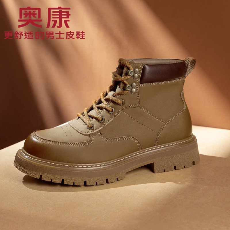 奥康男士马丁靴2024新款高级感休闲英伦风男款高端户外高帮男鞋