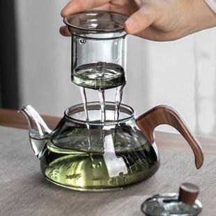 茶壶玻璃泡茶壶家用耐高温带过滤煮茶壶茶水分离花茶壶套装 禾阳