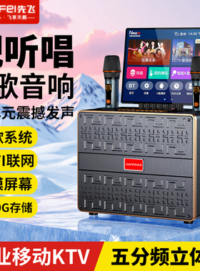 先飞户外K歌音响广场舞音箱带显示屏家庭KTV套装点歌一体机卡拉OK