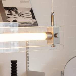 zoxy佐夕包豪斯长条一字马扎吊灯极简玻璃工业风LED吧台餐厅灯具