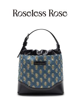 RoselessRose头层牛皮小众设计流浪袋单肩斜挎手提水桶包流浪包女