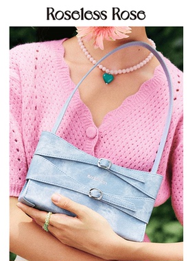 RoselessRose真皮仿牛仔包新款小众设计腋下包单肩高级手拎包新款