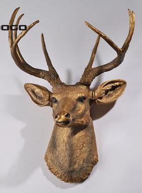 欧式复古鹿头壁挂 创意装饰墙面装饰品挂饰 客厅家居动物壁挂