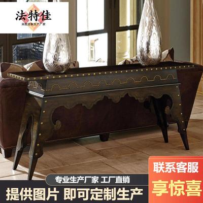 美式复古全实木做旧玄关桌FINE精致家具沙发背柜几条案桌艺术