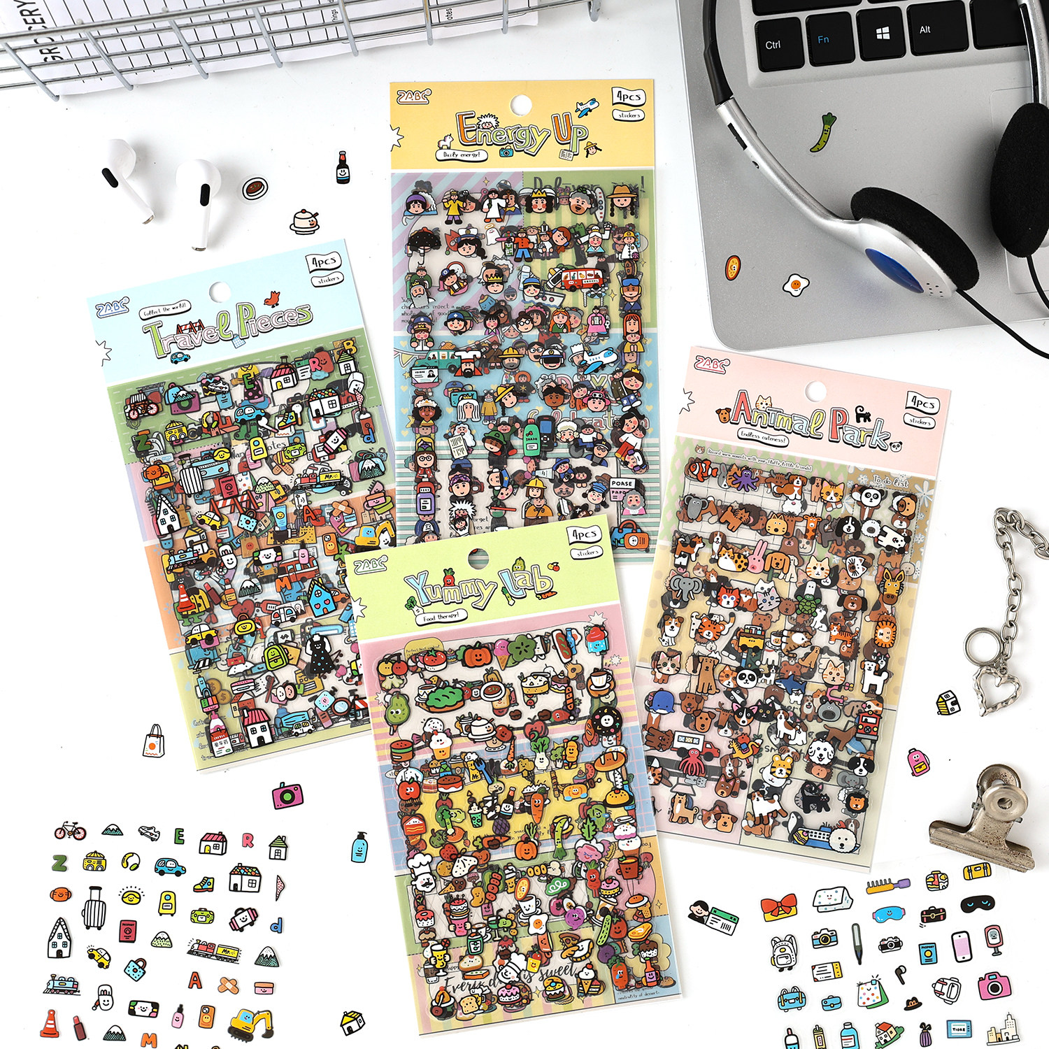 悦真卡通立体贴纸手机壳创意贴动物人物DIY装饰贴多款场景贴纸包,文具电教/文化用品/商务用品,贴纸/立体贴纸,淘宝优惠券,粉丝福利购,淘宝优惠卷