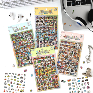 悦真卡通立体贴纸手机壳创意贴动物人物DIY装饰贴多款场景贴纸包