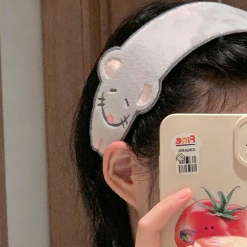 可爱鼠条碎发贴洗脸小众刘海贴丸子头两用发箍甜美可爱发饰