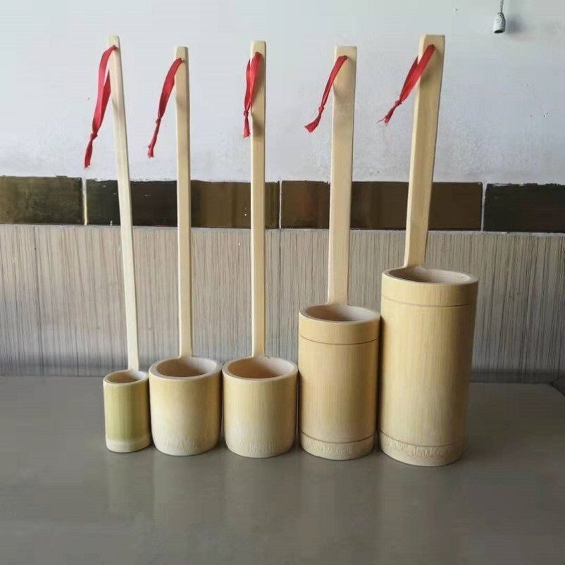 一体式竹制提打醋打竹酒提打酒包邮家用打油提舀水勺漏斗酱油天然