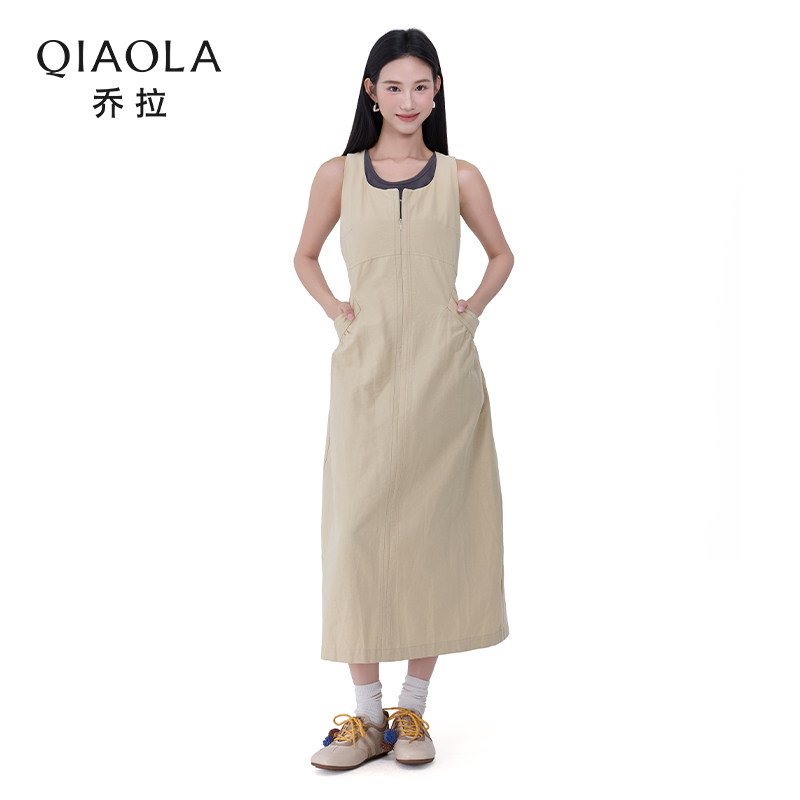 乔拉【麻花小记】无袖连衣裙女夏季新款设计感独特漂亮法式背心裙