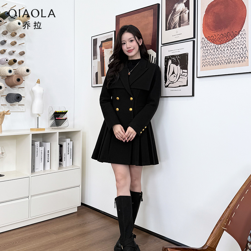 乔拉小众设计秋冬连衣裙女