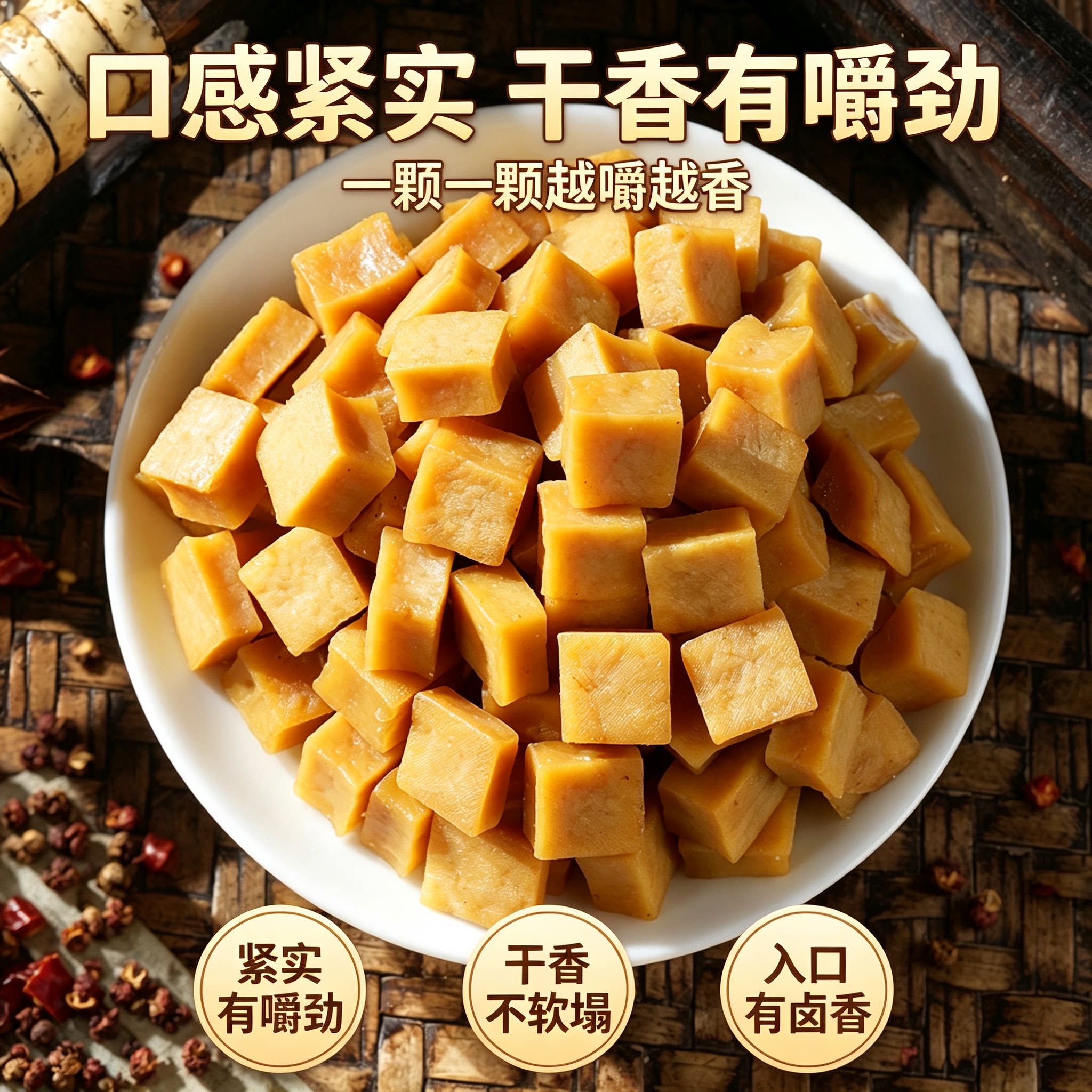 张飞豆干颗颗香豆干可可香干五香豆腐干重庆特产下酒解馋小零食