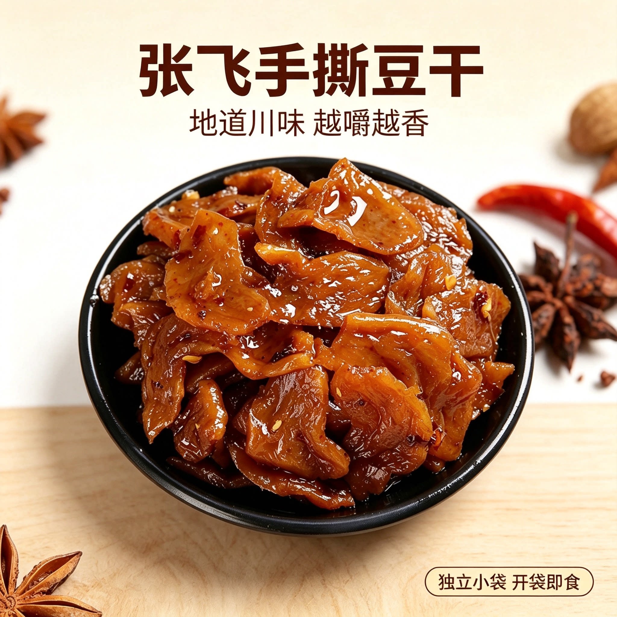 张飞手撕豆干素肉四川特产麻辣豆腐干散装豆干休闲解馋零食小吃
