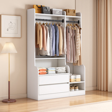 实木衣帽架卧室落地挂衣架现代简约家用客厅开放式衣柜收纳置物架