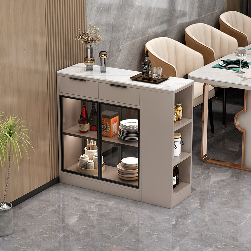 蜂窝铝餐边柜客厅靠墙轻奢双面隔断柜置物柜简约家用收纳柜玄关柜