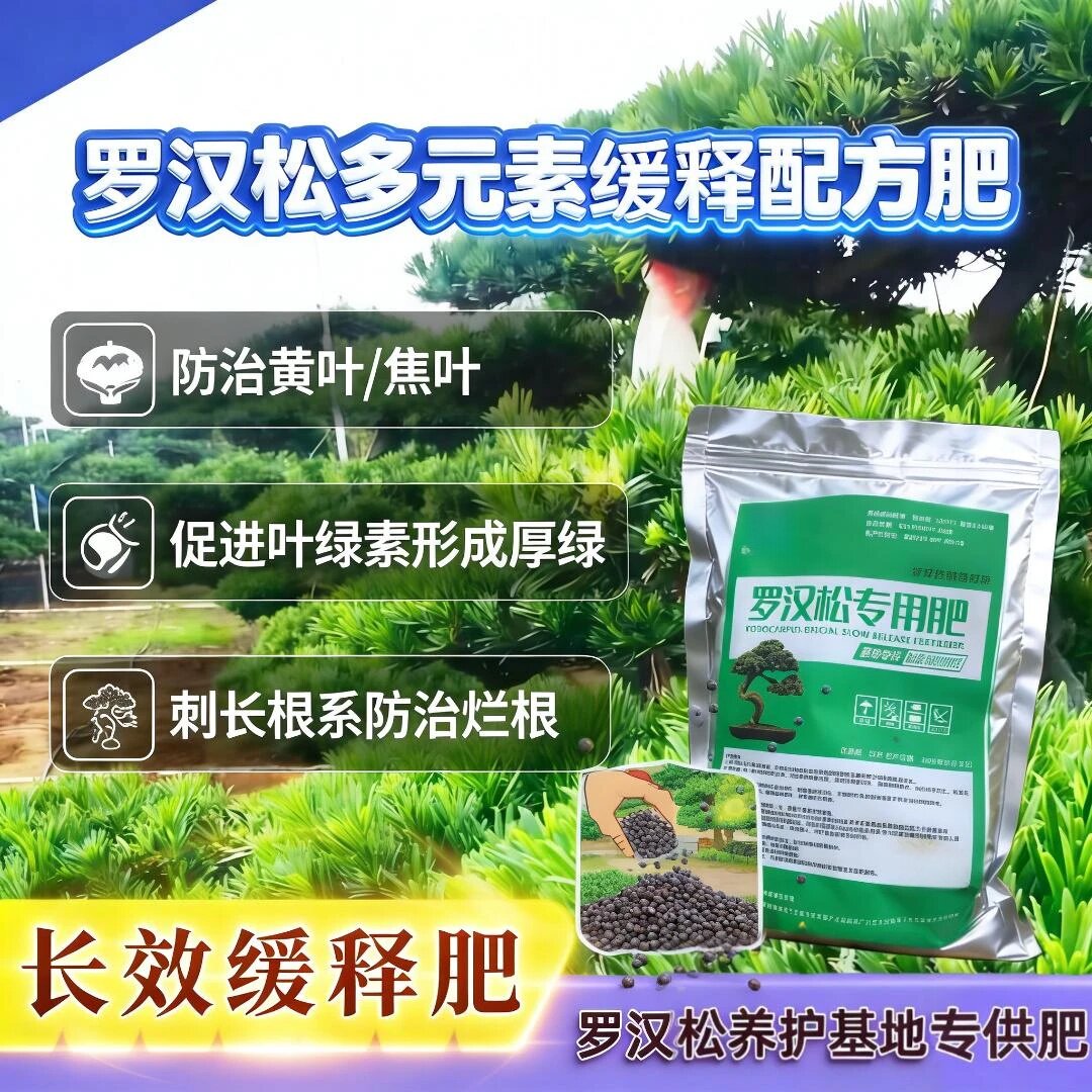 罗汉松专用肥多元素缓释配方肥基地专供长效肥壮根防黄叶促发芽