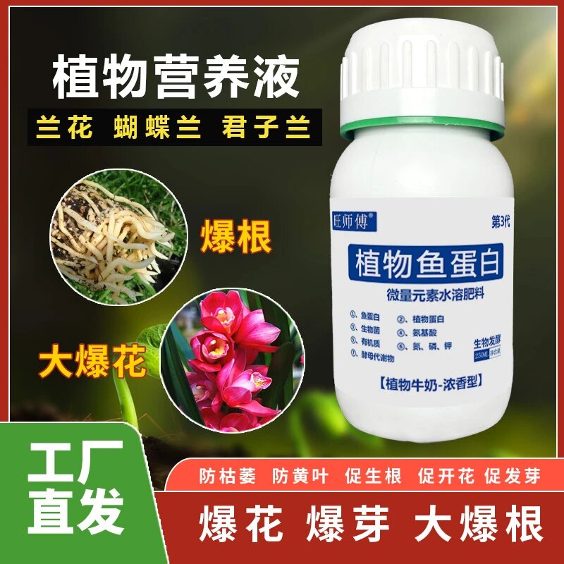 旺师傅第3代菌解鱼蛋白家庭园艺营养液楂物牛奶浓香型兰花专用肥