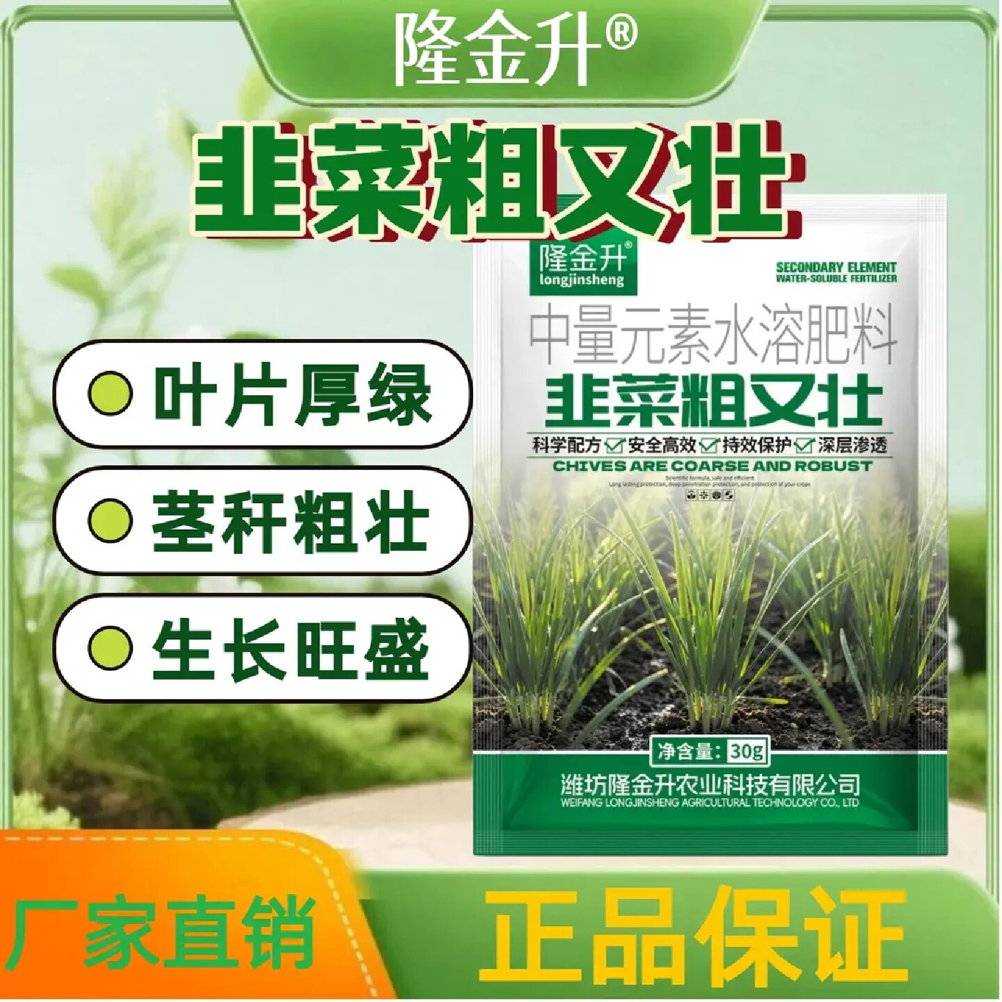 隆金升韭菜粗又壮韭菜粗嫩绿专用粗壮嫩绿素生根壮苗抗倒叶面肥