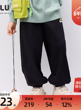 优露童装男童长裤ULLU春新款休闲儿童裤子百搭宽松运动裤束脚裤潮