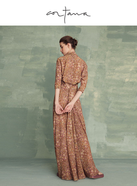 Cortana真丝印花七分袖优雅气质短外套上衣新AZALEA系列