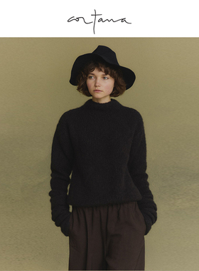 Cortana Igloo秋冬新款女士半高领毛衣 宽松慵懒风深灰色上衣