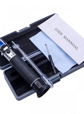 手持式折光仪0-10糖/0-100盐/1.000-1.070比重便携式折射仪塑料盒