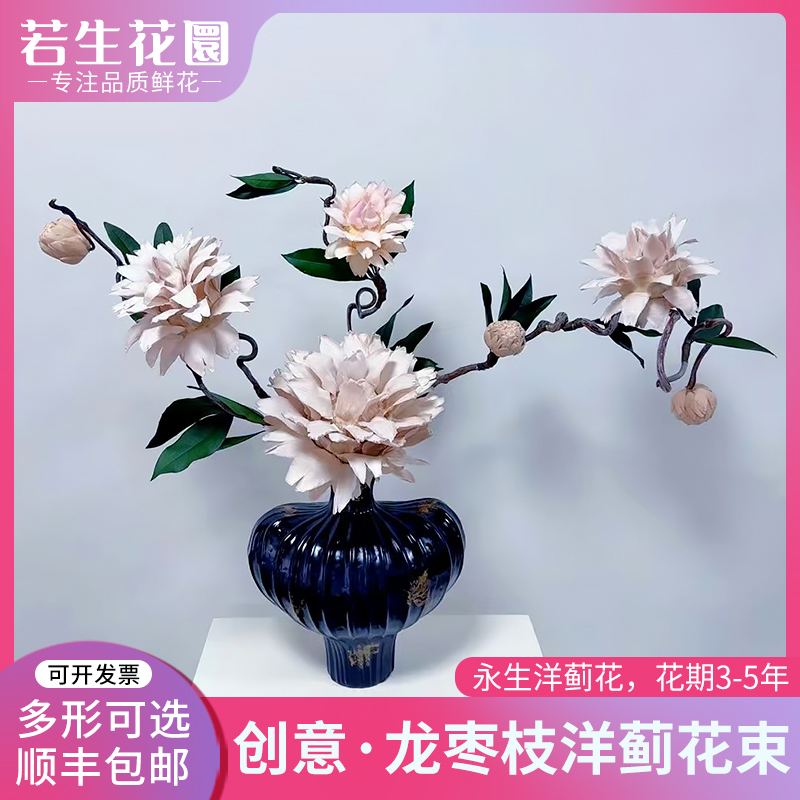 创意龙枣枝洋蓟永生花干花