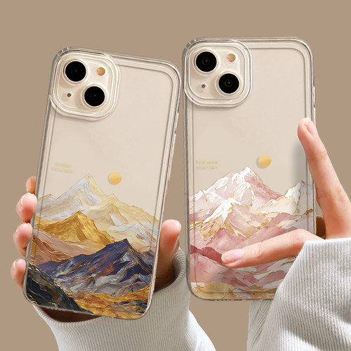 油画日照金山手机壳适用苹果系列