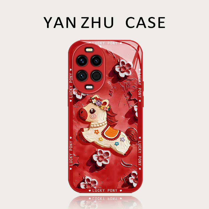 鎏金油画小马手机壳适用华为系列