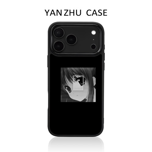 黑色系少女手机壳适用苹果系列